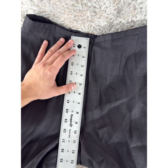 NEW Talbots Size 10 Irish Linen Flat Front Straight Leg Pants Black Zip NWT - Picture 4 of 10